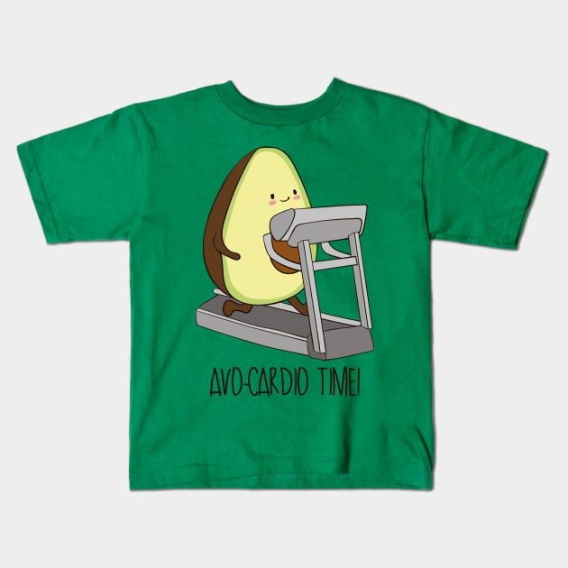 Avo-cardio Time! Kids T-Shirt by Dreamy Panda Designs